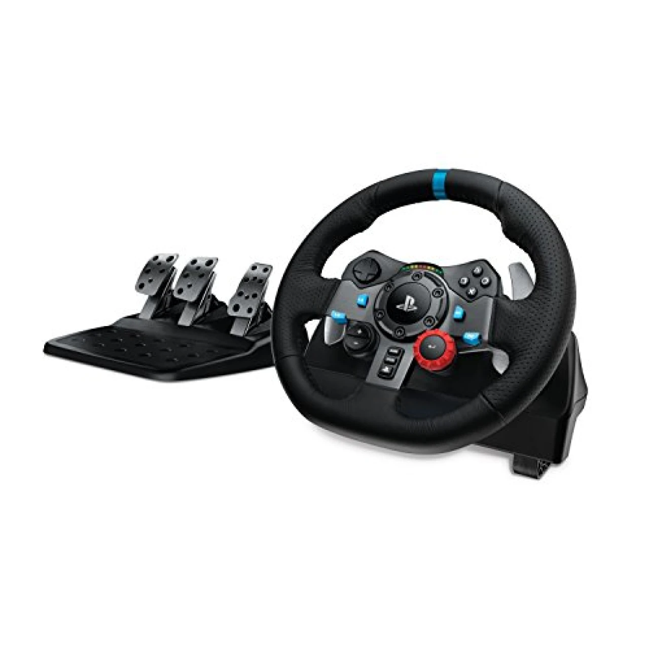 Logitech G29 Driving Force Racing Wheel and Floor Pedals, Real Force Feedback, Stainless Steel Paddle Shifters, Leather Steering Wheel Cover, Adjustable Floor Pedals, EU-Plug, PS4/PS3/PC/Mac, Black