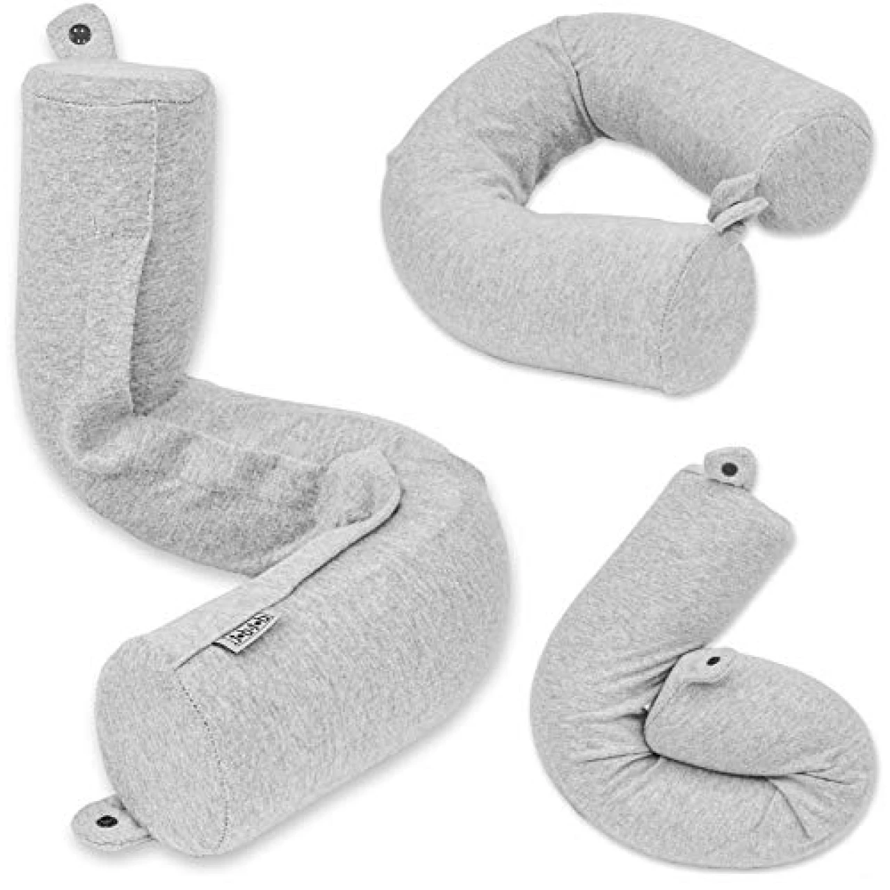 Dot&amp;Dot Twist Memory Foam Travel Pillow for Neck, Chin, Lumbar and Leg Support - Neck Pillows for Sleeping Travel Airplane for Side, Stomach and Back Sleepers - Adjustable