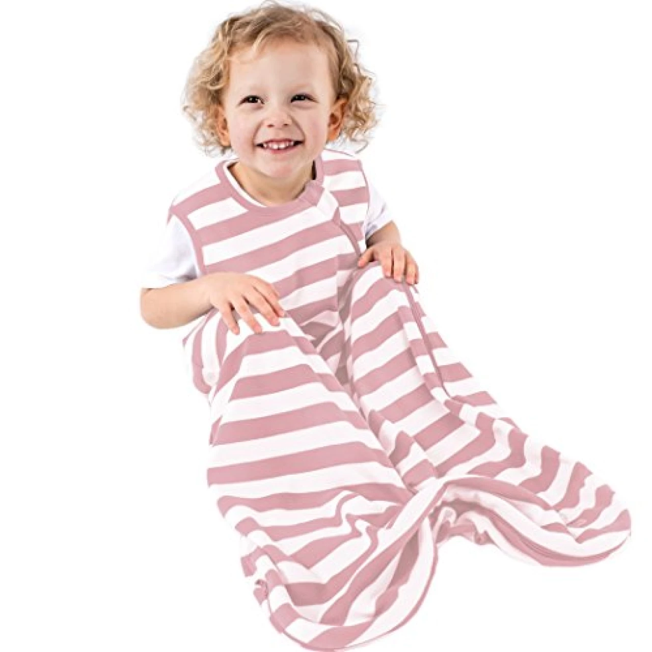 Ecolino Organic Cotton Baby Sleep Sack - 2-Way Zipper Baby Wearable Blanket - Toddler Sleeping Bag Sack - 18-36 Months - Blush