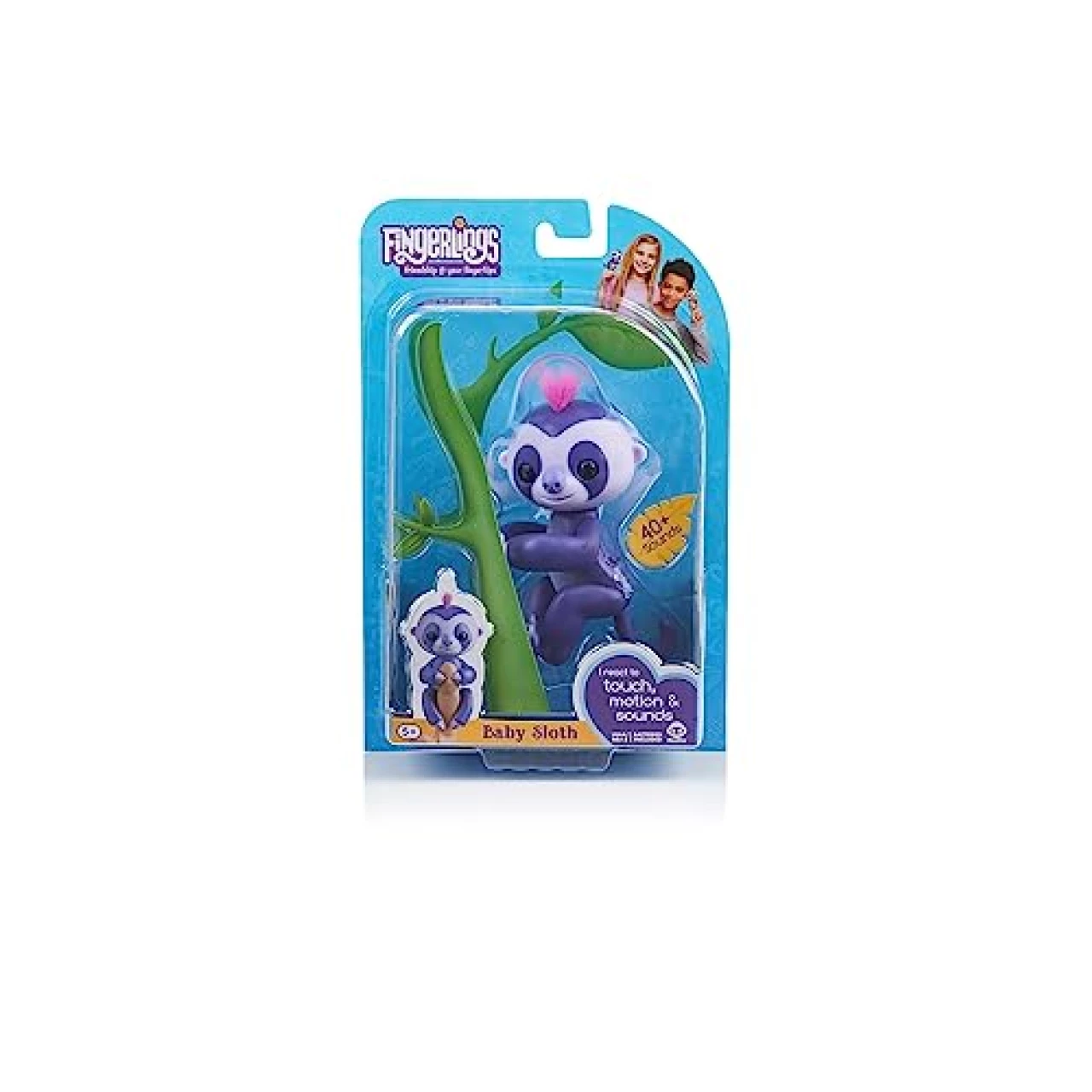 Fingerlings Baby Sloth - Marge (Purple) - Interactive Baby Pet - by WowWee