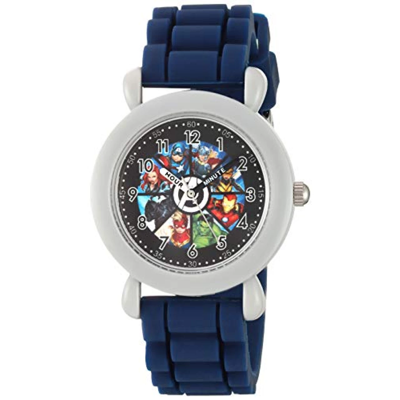 Marvel Kids&rsquo; Plastic Time Teacher Analog Quartz Silicone Strap Watch