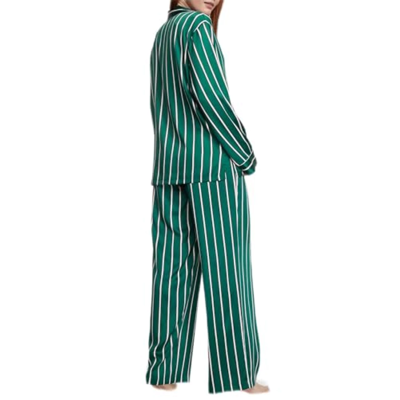 Victoria&rsquo;s Secret Satin Long Pajama Set, Silk Pajamas, PJ Set for Women, 2 Piece Lounge Set Silk PJs, Women&rsquo;s Sleepwear, Green (M)