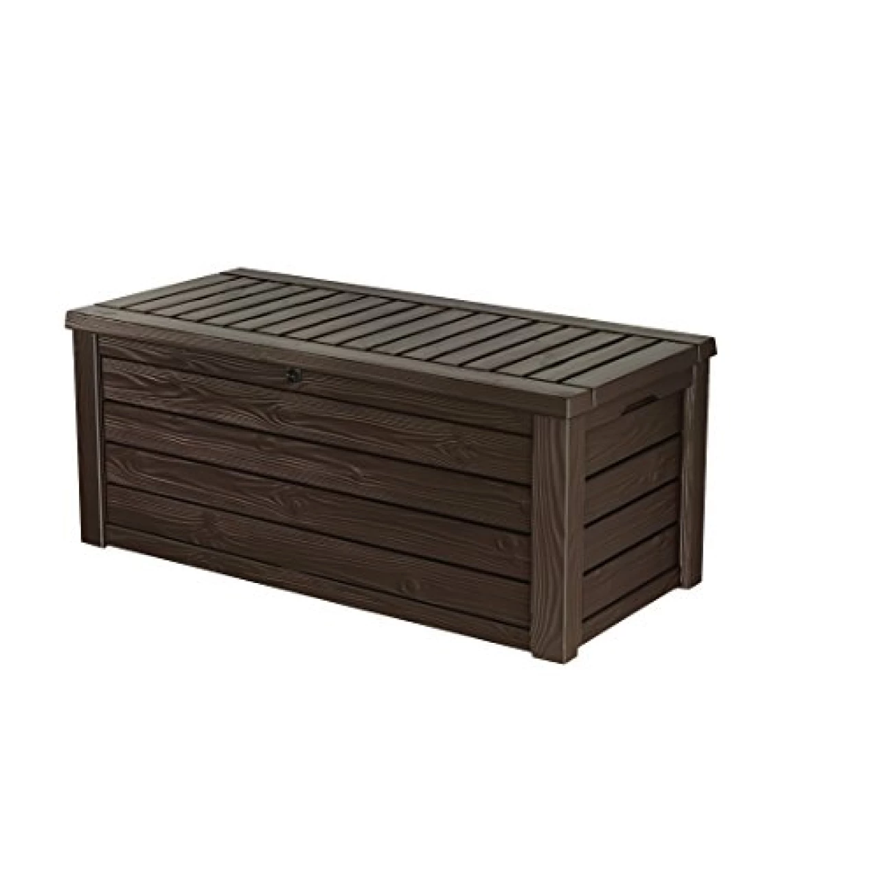 Keter Westwood 150 Gallon Plastic Backyard Outdoor Storage Deck Box for Patio Decor, Furniture Cushions, Garden Tools, &amp; Pool Accessories, Espresso