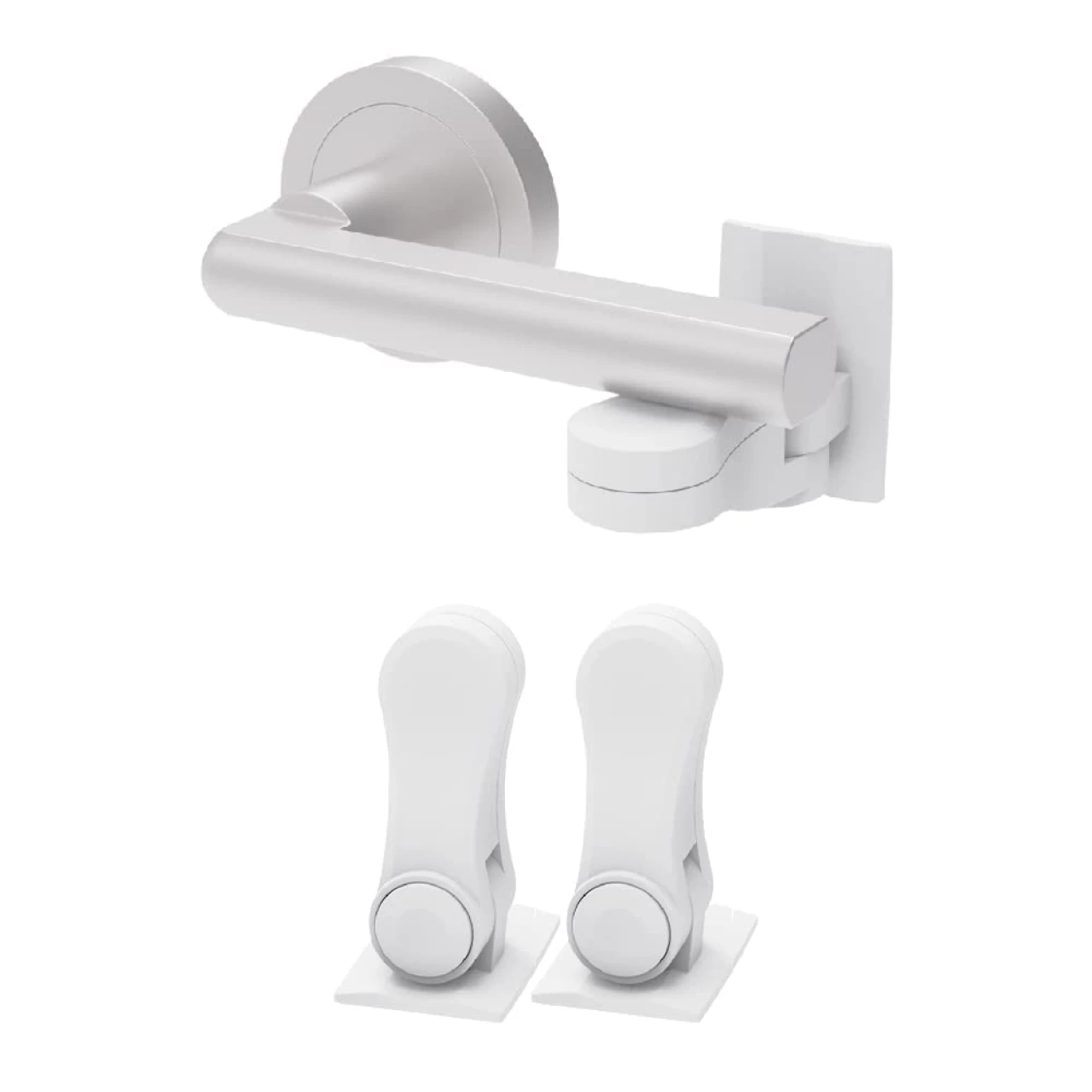 Inaya Child Proof Door Lever Lock - Door Handle Lock - 3M Adhesive - Minimalist Design - No Drilling Child Safety Door Handle Locks (2 Pack)