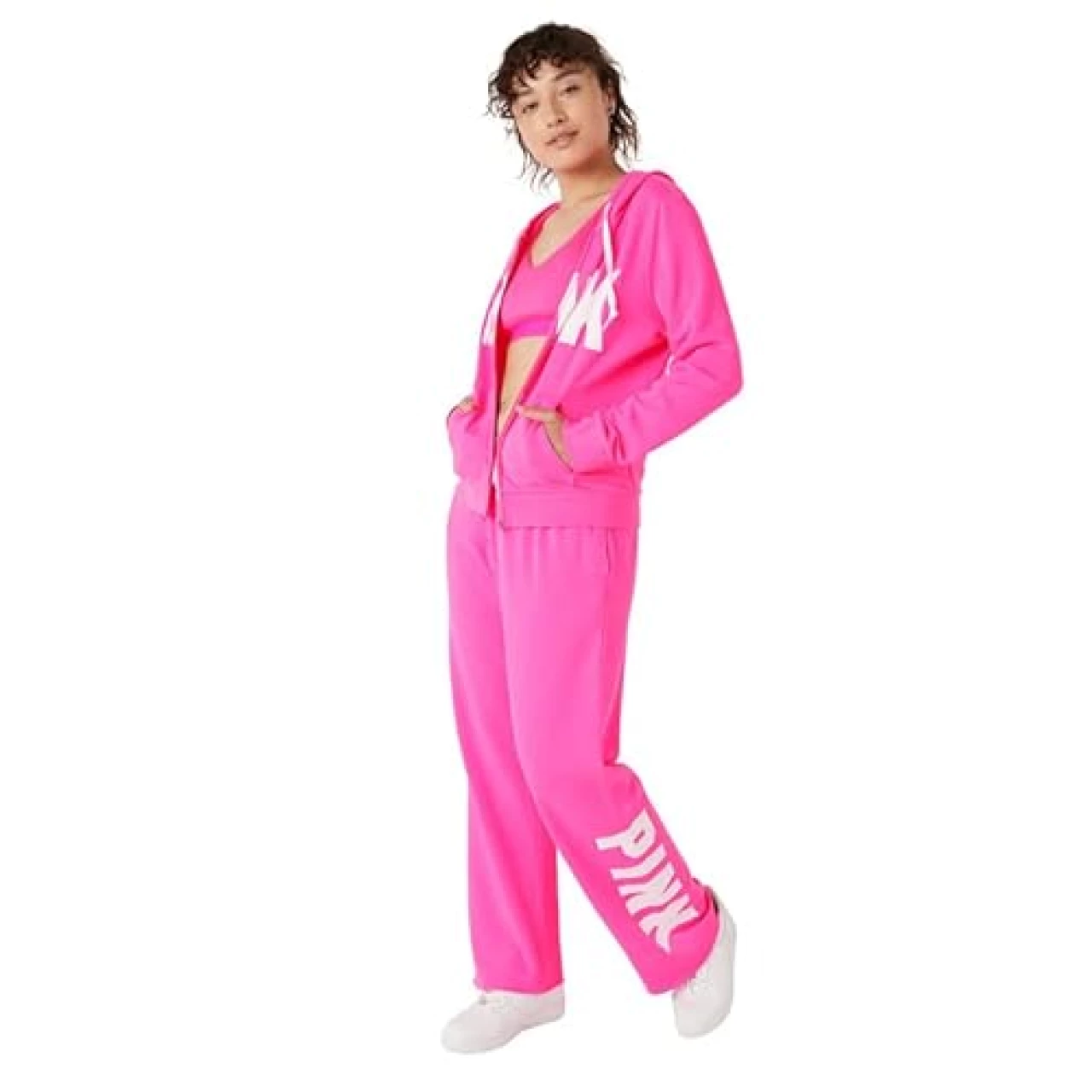 Victoria&rsquo;s Secret Pink Fleece Heritage Sweatpants, Women&rsquo;s Sweatpants, Pink (M)