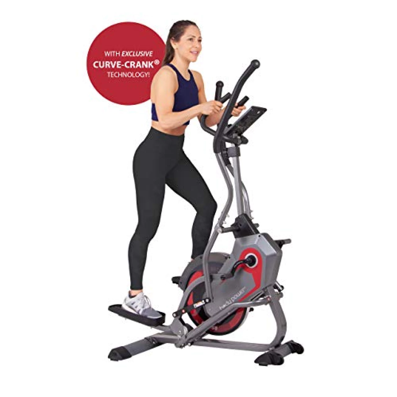 [BODY POWER] - Patented 2 in 1 Elliptical Machine &amp; Stair Stepper Trainer with Curve-Crank Technology, Exercise Equipment for Home Gym, HIIT Training Compatible Machine, 1 Year Warranty BST800,Gray