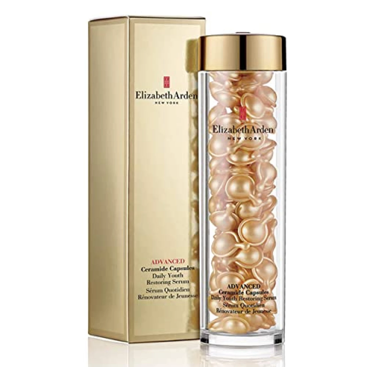 Elizabeth Arden Anti-Aging Ceramide Capsules Serum, Advanced Daily Youth Restoring Serum, 90 Count