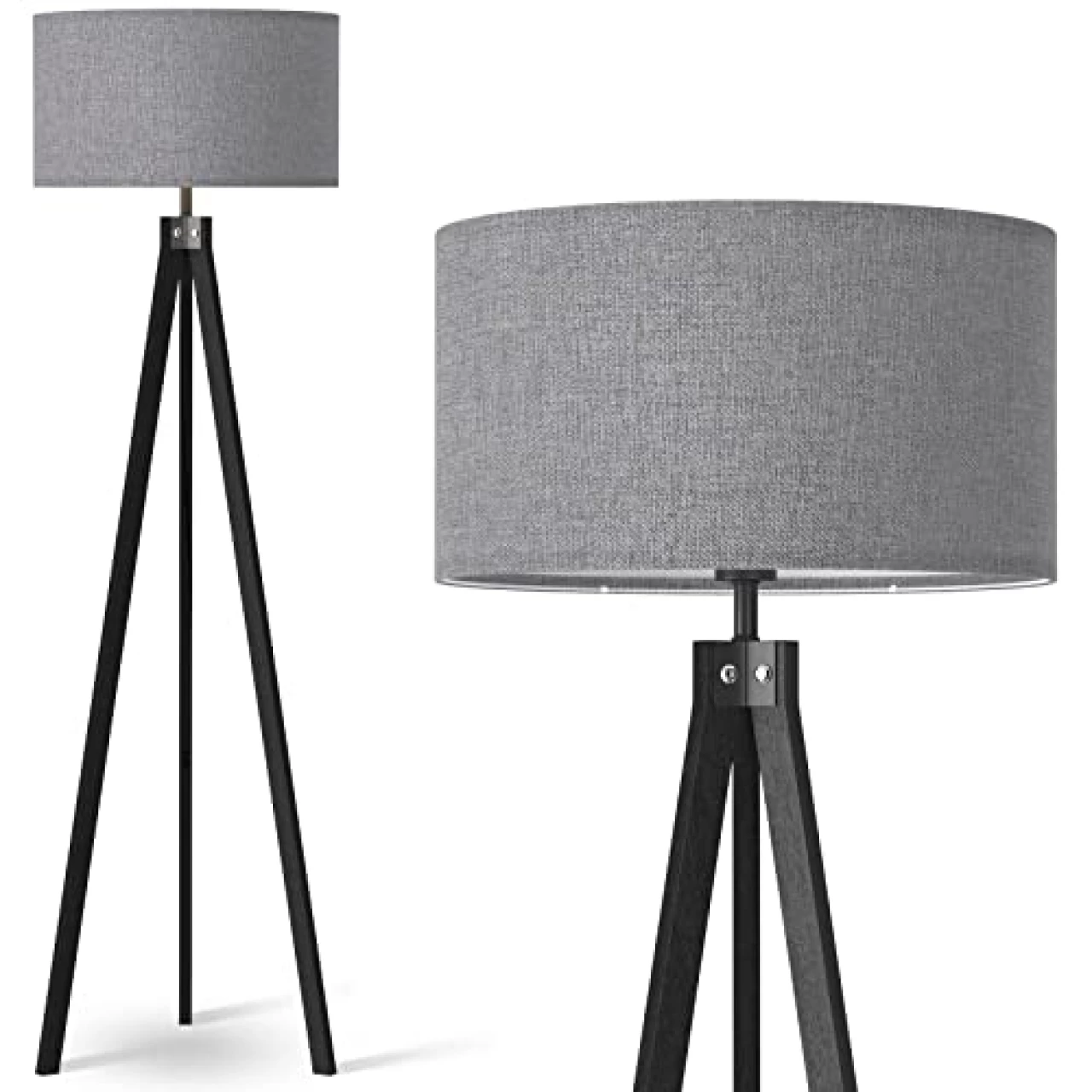 LEPOWER Wood Tripod Floor Lamp, Modern Design Standing Lamp