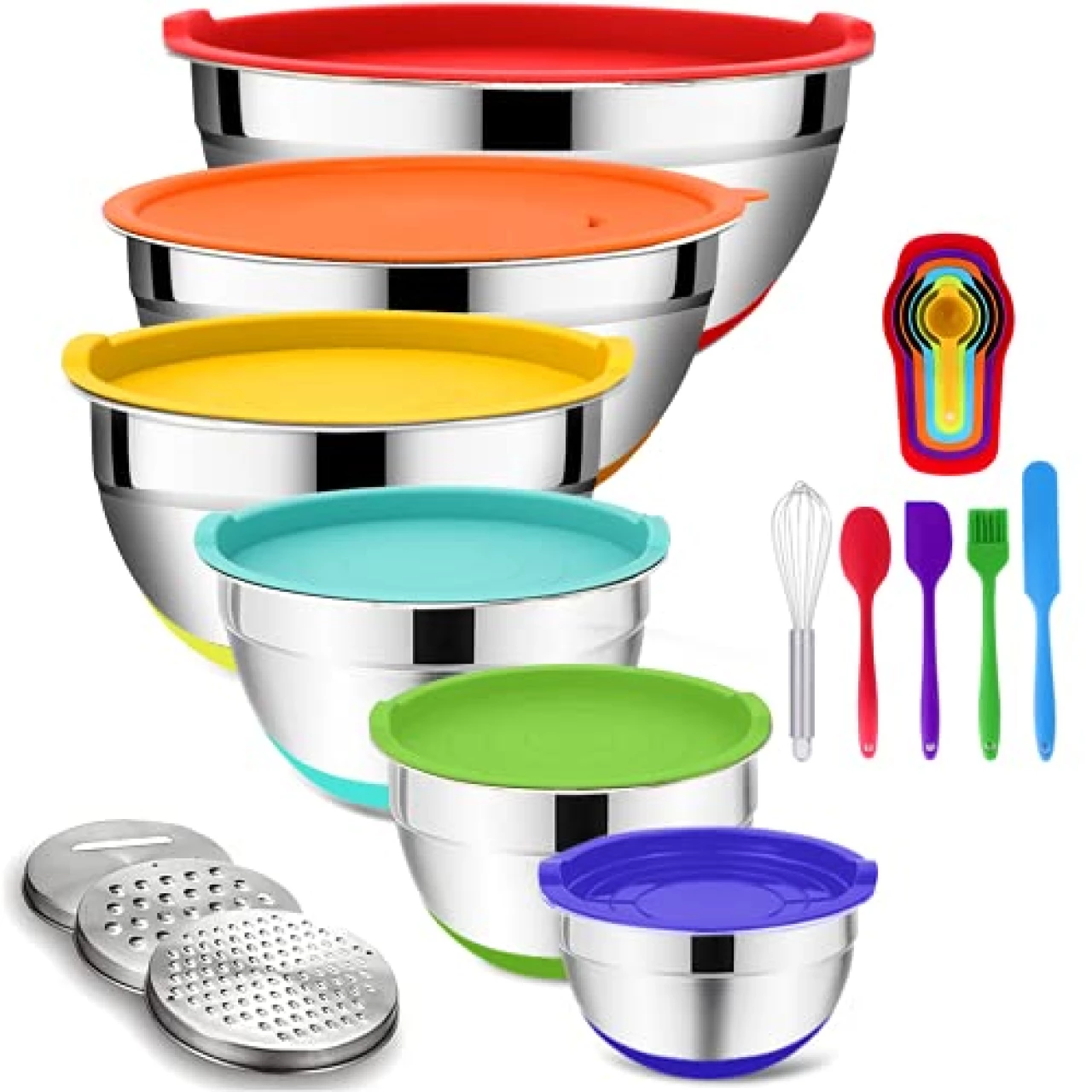 Mixing Bowls with Airtight Lids, 20PCS Stainless Steel Set