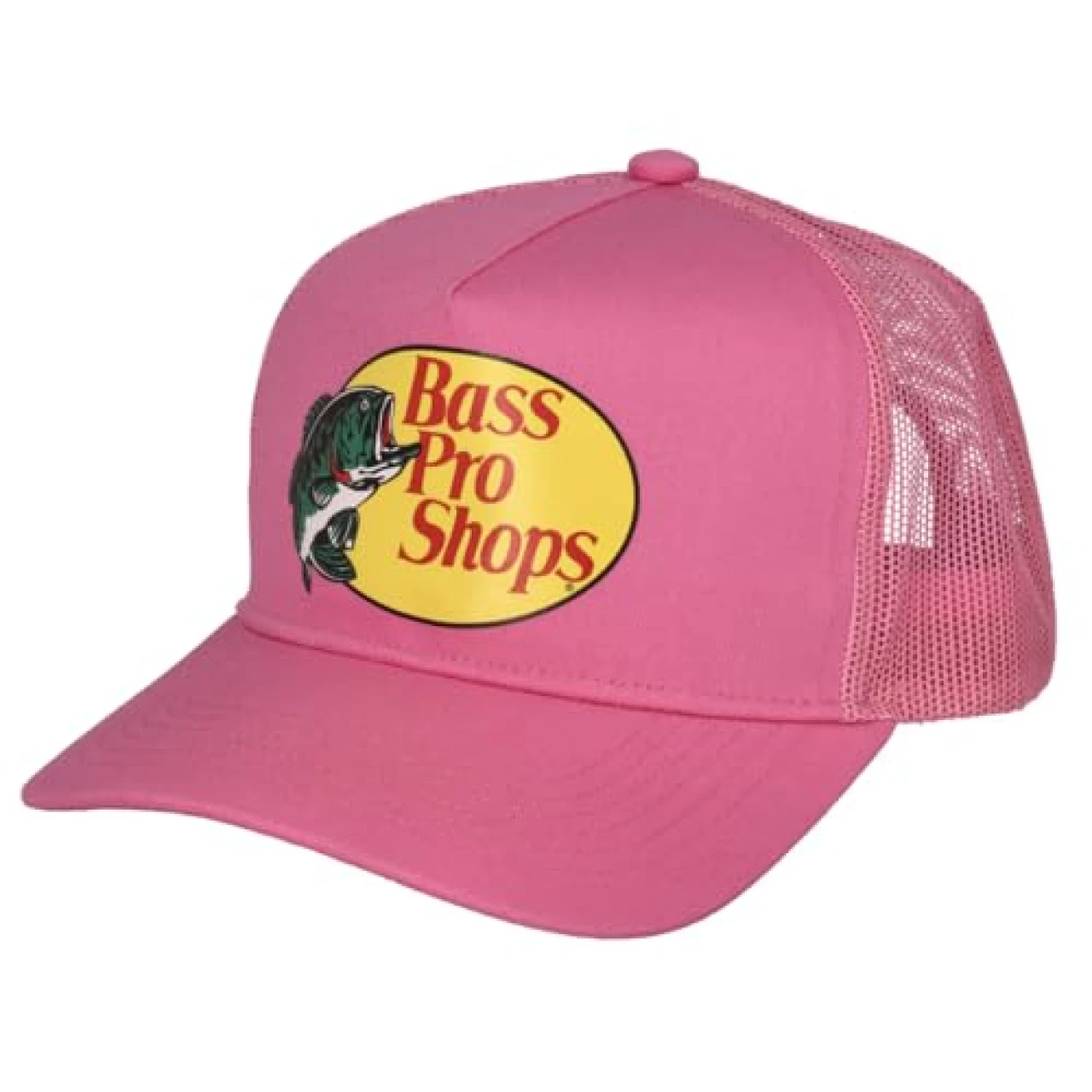 Bass Pro Shop Men&rsquo;s Trucker Hat Mesh Cap - Adjustable Snapback Closure - Great for Hunting &amp; Fishing (Hot Pint)