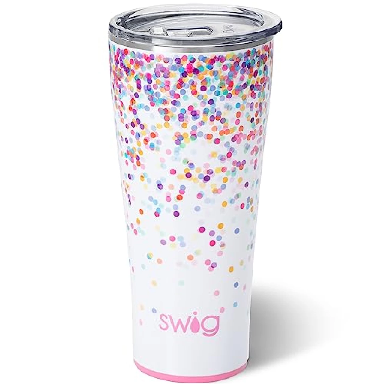 Swig Life XL 32oz Tumbler, Insulated Coffee Tumbler with Lid, Cup Holder Friendly, Dishwasher Safe, Stainless Steel, Extra Large Travel Mugs Insulated for Hot and Cold Drinks (Confetti)