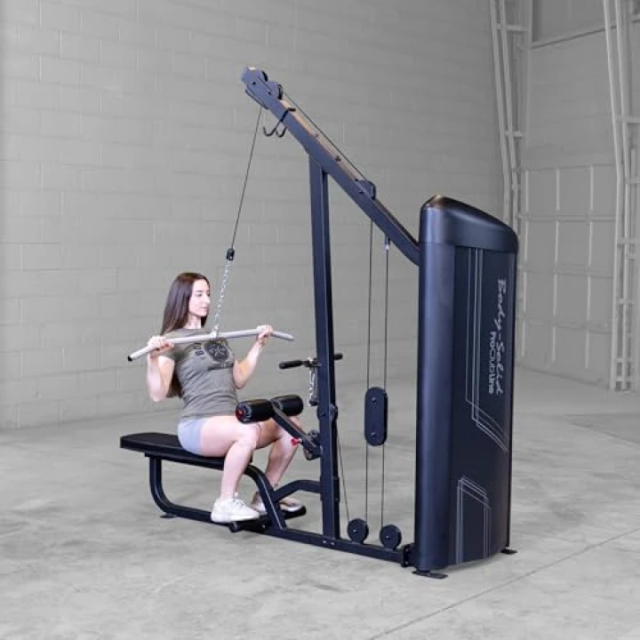 Click to view Body Solid Pro Clubline Series II LAT Pulldown and Low Row Machine with 160 lb Weight Plates
