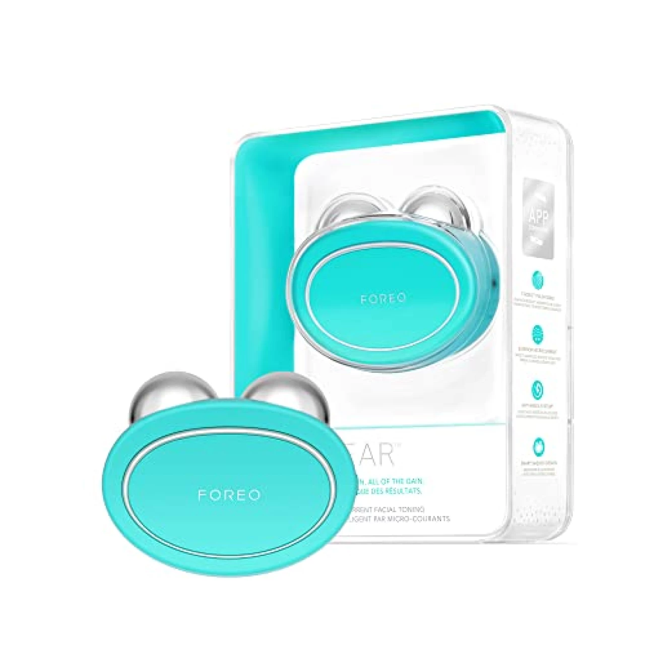 FOREO Bear Microcurrent Facial Device - Face Sculpting Tool - Instant Face Lift - Firm &amp; Contour - Non-Invasive - Increases Absorption of Facial Skin Care Products - Mint