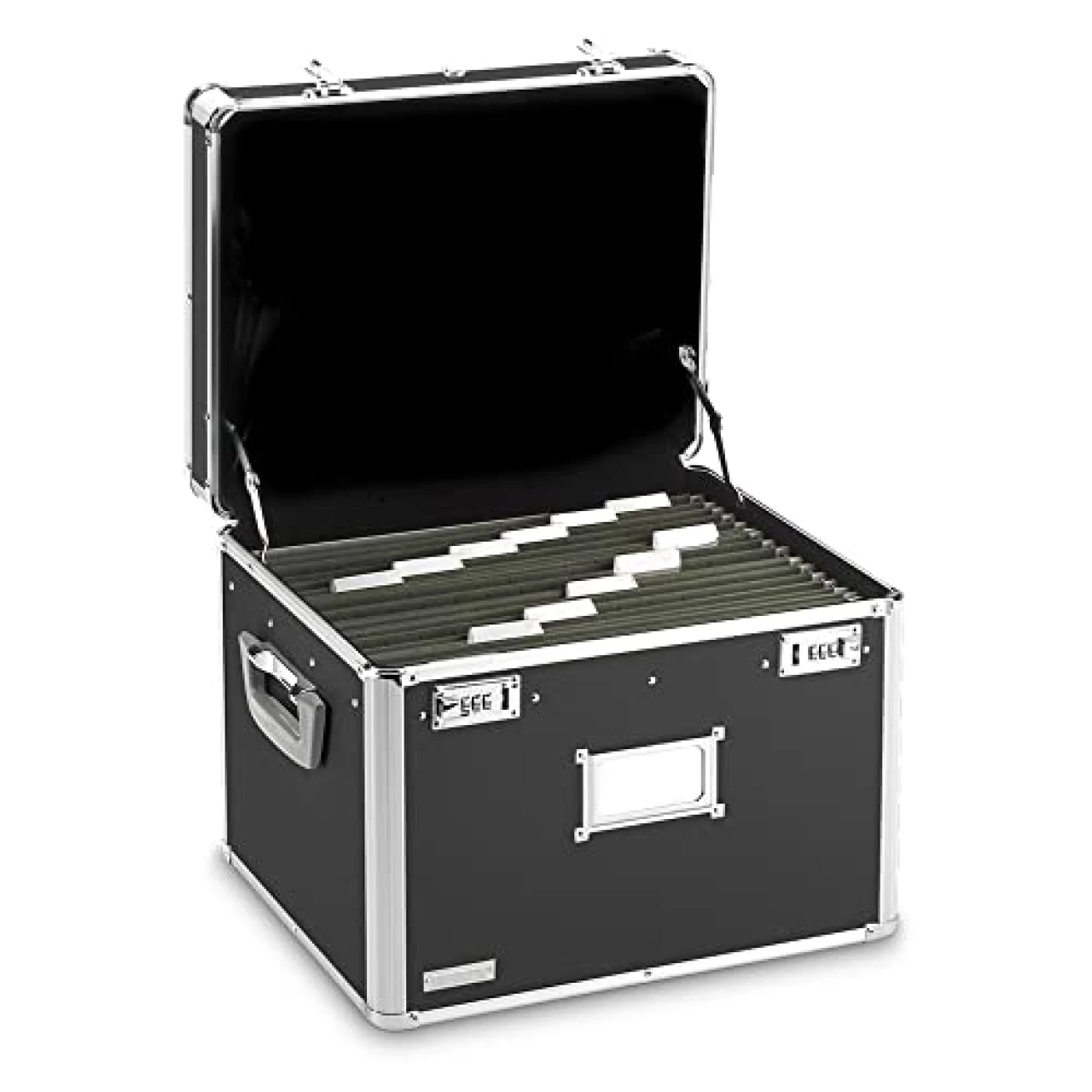 Vaultz Portable File Box - 17.5 x 14 x 12.5 Inch Legal/Letter Size Storage Box with Dual-Combination Locking