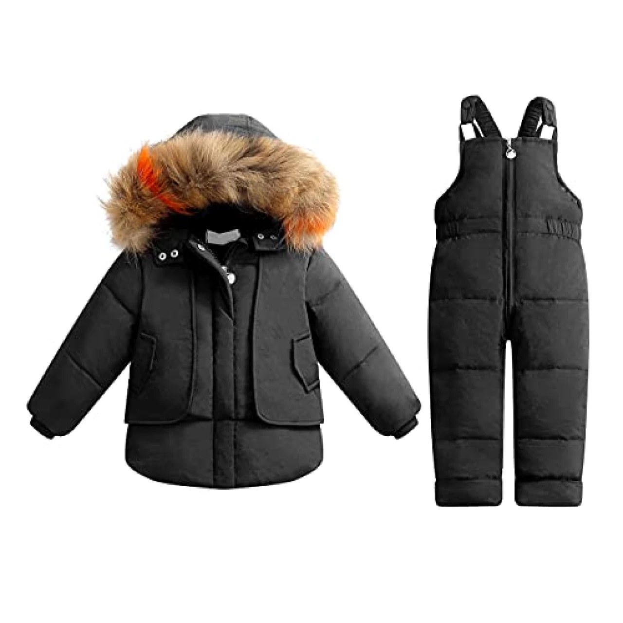 Srkrando Baby Toddler Snowsuit Boys Girls Winter Kids Snow Bib Pant Jacket Suit Coat