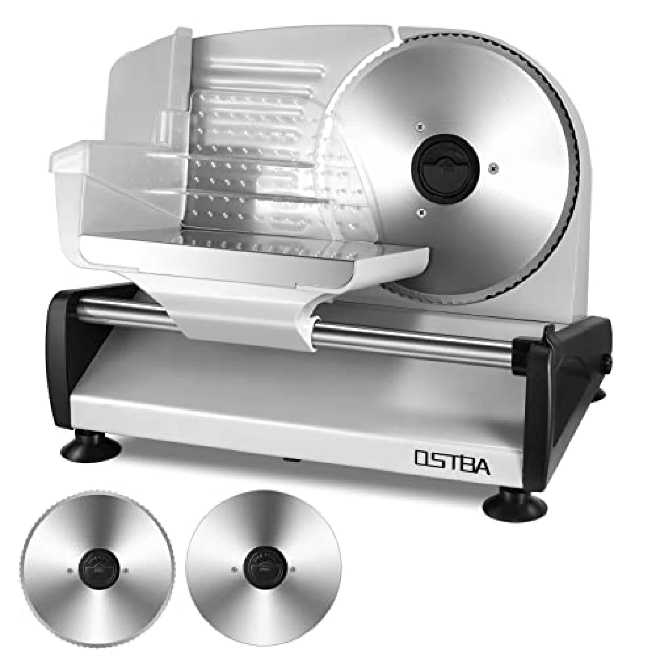 Meat Slicer 200W Electric Deli Food Slicer with 2 Removable 7.5&quot; Stainless Steel Blade, Adjustable Thickness for Home Use, Child Lock Protection, Easy to Clean, Cuts Meat, Bread and Cheese