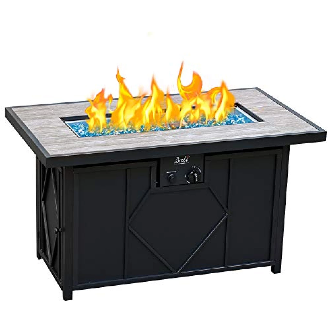 BALI OUTDOORS Fire Pit Table Propane Gas Firepit Rectangular Fire Table 42In 60,000 BTU