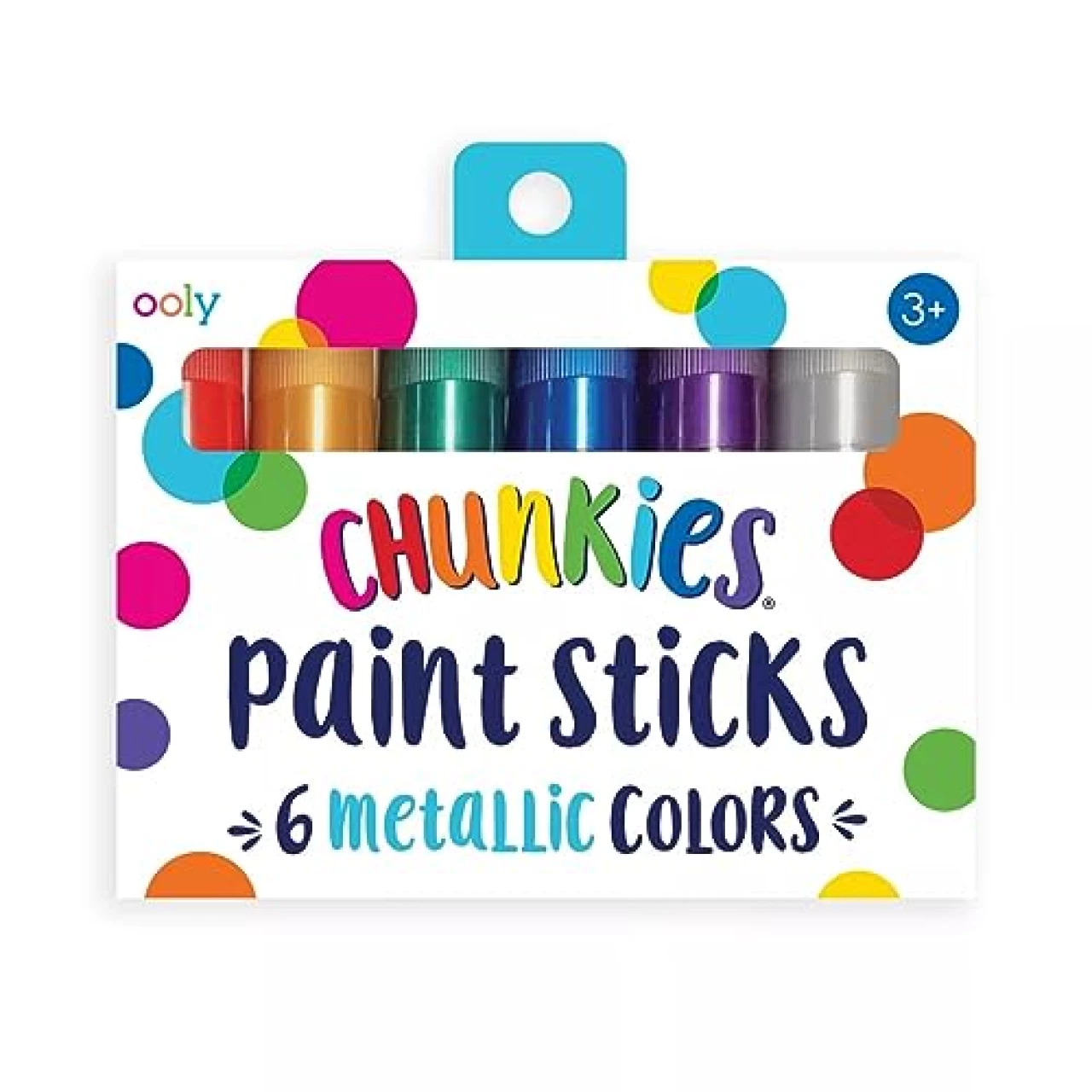 OOLY Chunkies Twistable Tempera Paint Sticks For Kids, No Mess Kids Art Supplies for Kids 4-6, Mess Free Coloring for Toddlers, Classroom Supplie for Toddler Art, Quick Drying Art [Metallic, Set of 6]