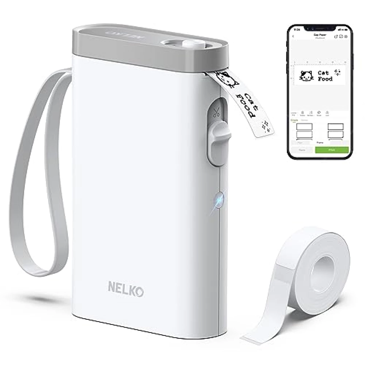 Nelko Label Maker Machine with Tape, P21 Bluetooth Label Printer, Wireless Mini Label Makers