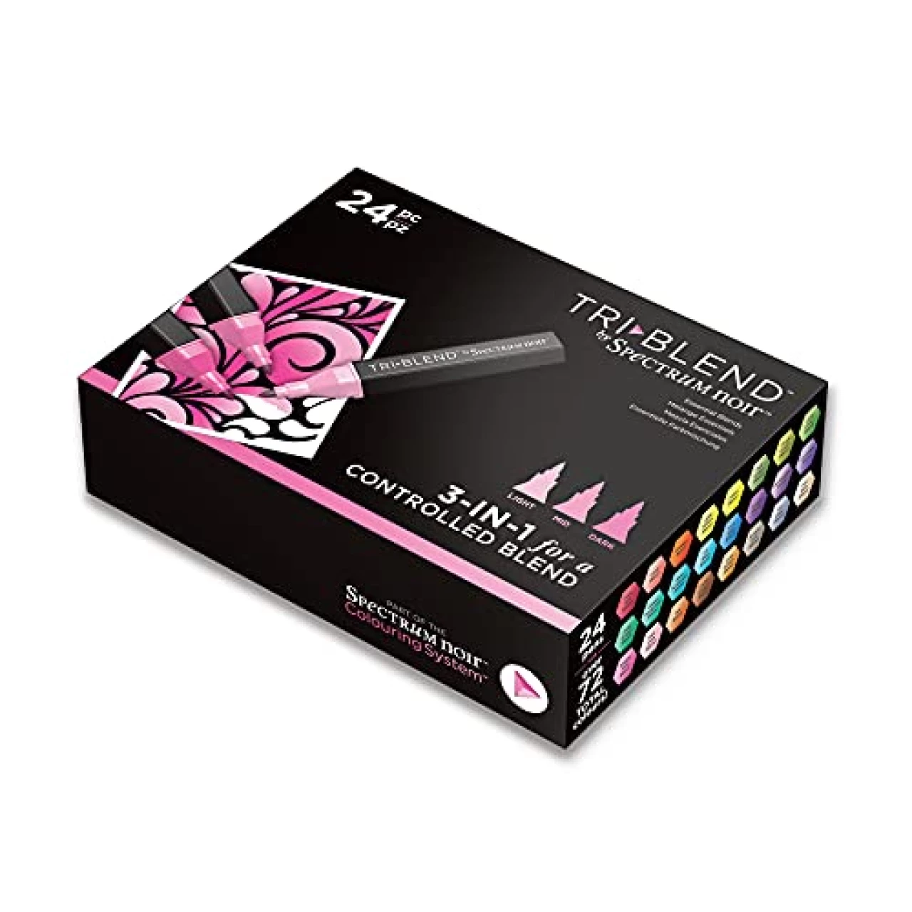 Spectrum Noir Triblend-Blendable Alcohol Marker Pens-Essential Blends-Set of 24, Multi