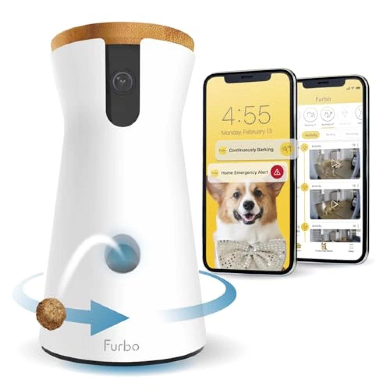 Furbo 360° Rotating Smart Dog Camera Treat Dispenser w/Subscription Required