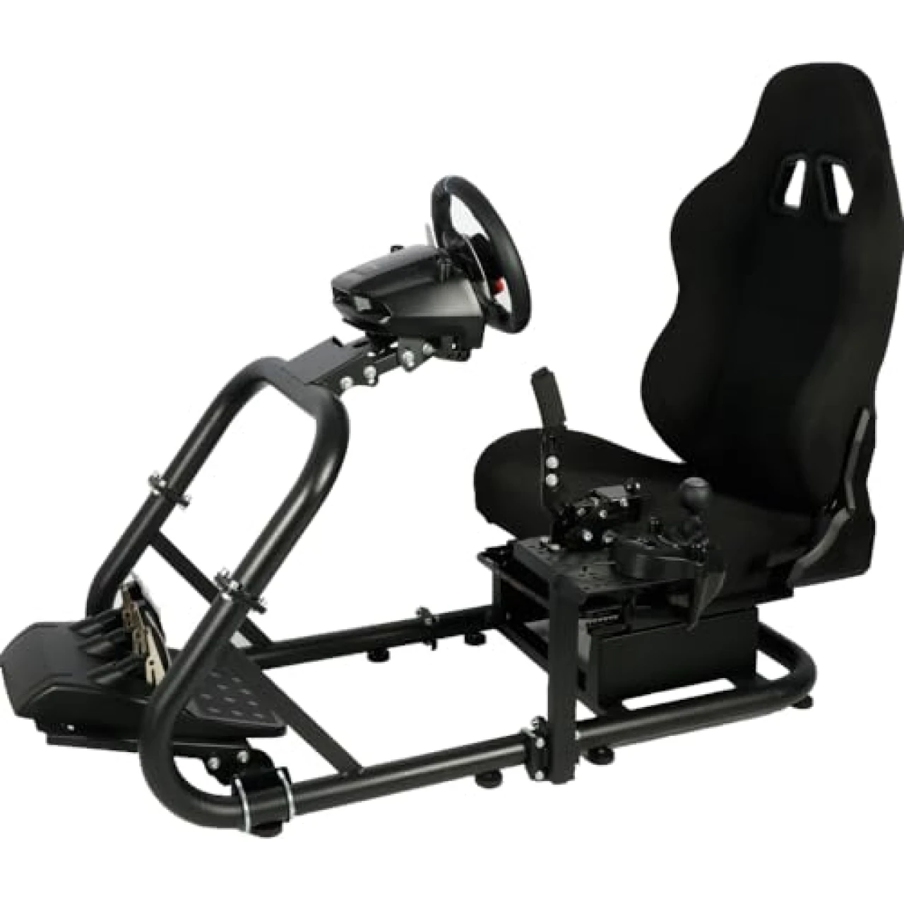 Marada Stable Racing Game Simulator Cockpit with Black Seat Suitable for Fanatec, PXN, Thrustmaster, Logitech G25 G27 G29 G920, Adjustable Real Sim Stand, Wheel&amp;Pedal&amp;Shifter Not Include