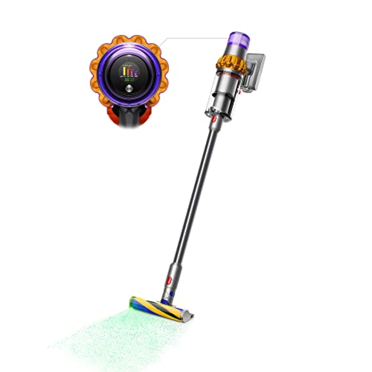 Dyson V15 Detect Cordless Vacuum Cleaner, Multicolor, 10.5&quot;L x 9.8&quot;W x 49.6&quot;H