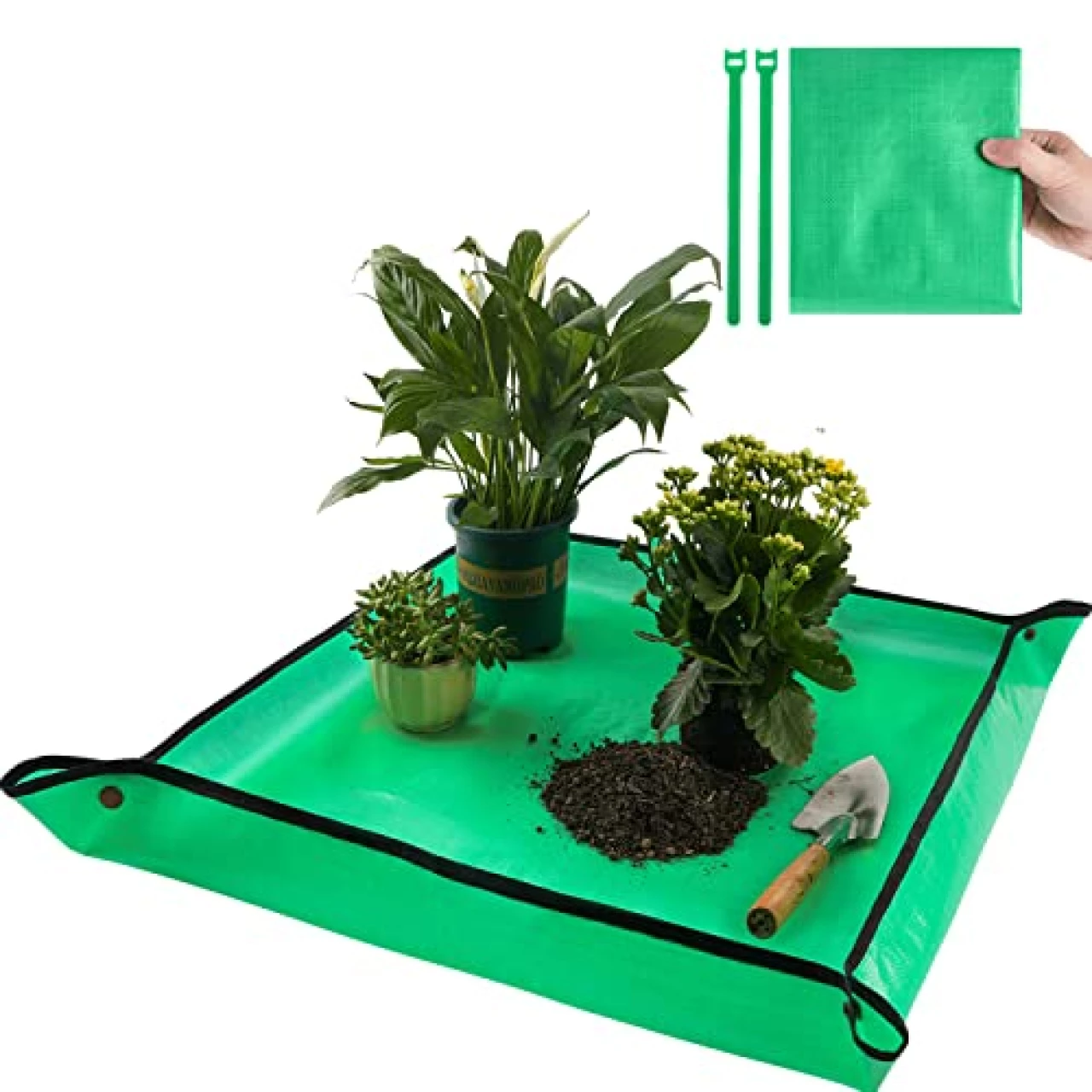 Onlysuki Repotting Mat for Indoor Plant Transplanting Control Mess, 26.8&quot;X26.8&quot; Waterproof Succulent Potting Mat Square Planting Tray Soil Change Mat Gardening Gifts for Plant Lovers