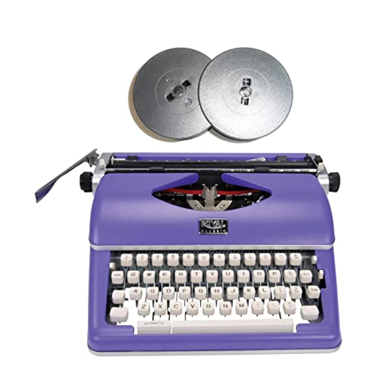 Royal Classic Retro Manual Typewriter (Purple) Bundle with Extra Ribbons (2 Items)