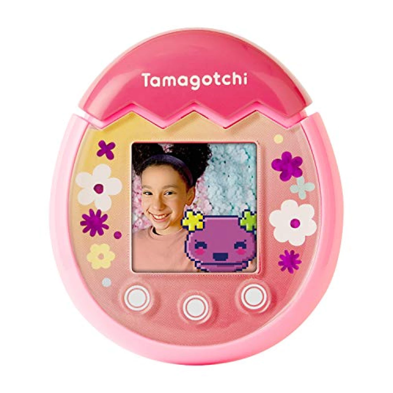 Tamagotchi Pix - Floral (Pink) (42901) For 6-99 Years, Includes Electronic Pet