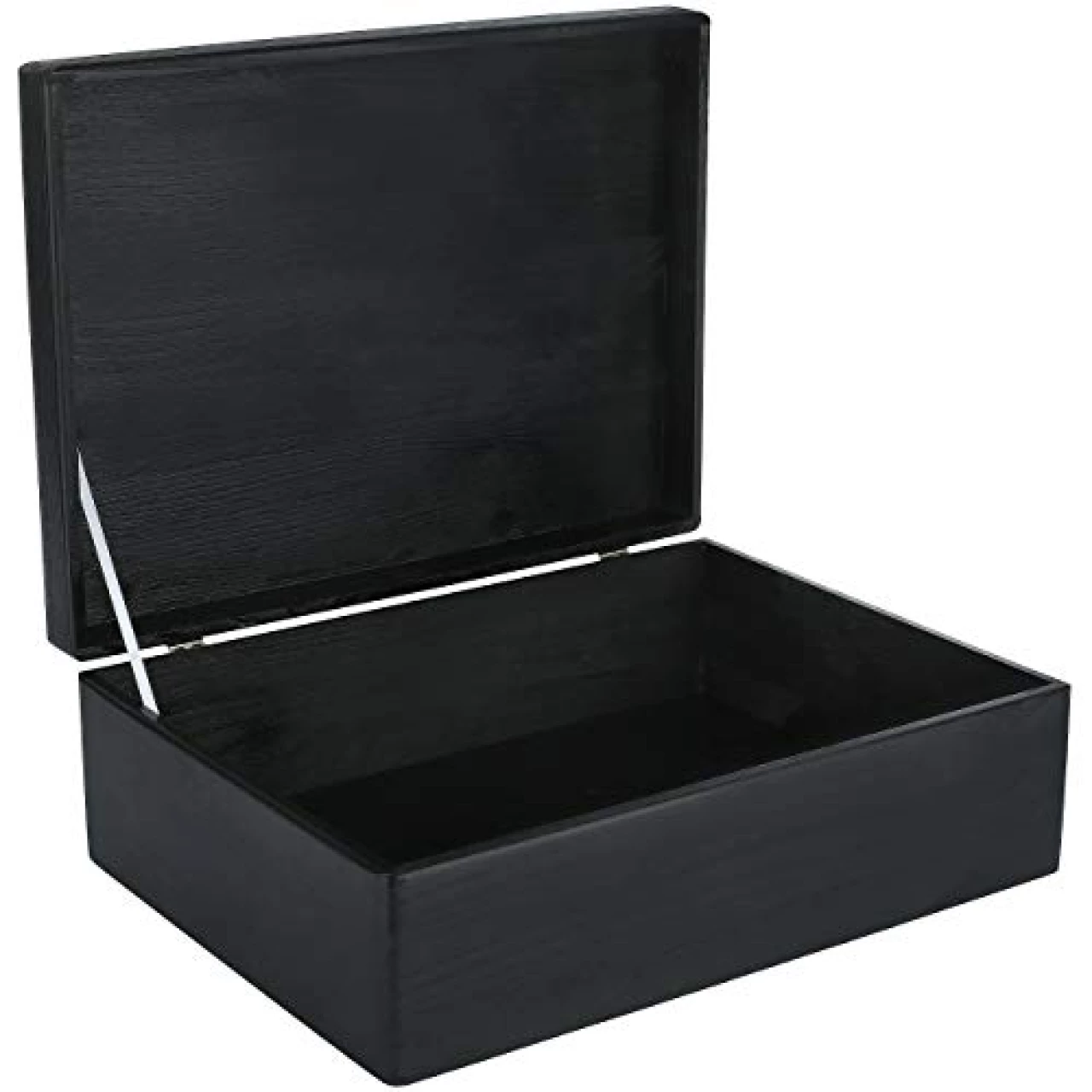 Creative Deco XL Black Wooden Box Storage with Hinged Lid | 15.8 x 11.8 x 5.5 inches (+-0.5) | Gift Box Kitchen Storage Document | Product NOT Intended for 15 Years OR Below