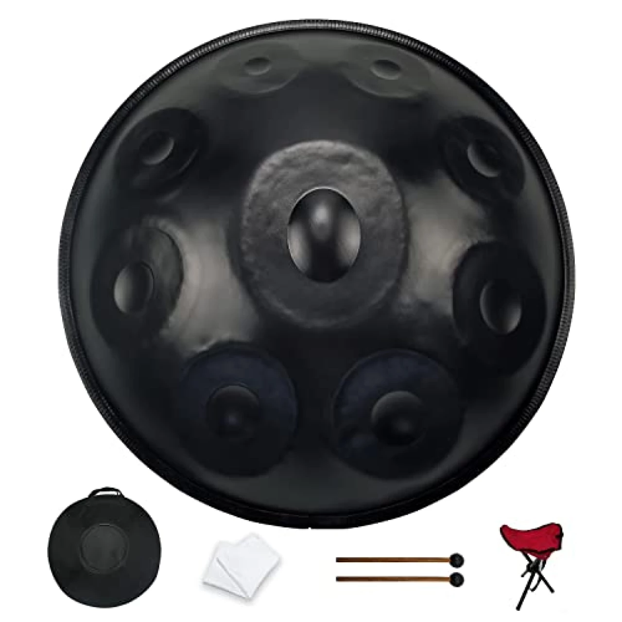 GLADFRESIT Handpan Drum 440Hz 9 notes 22&quot;BLACK Performer&quot;