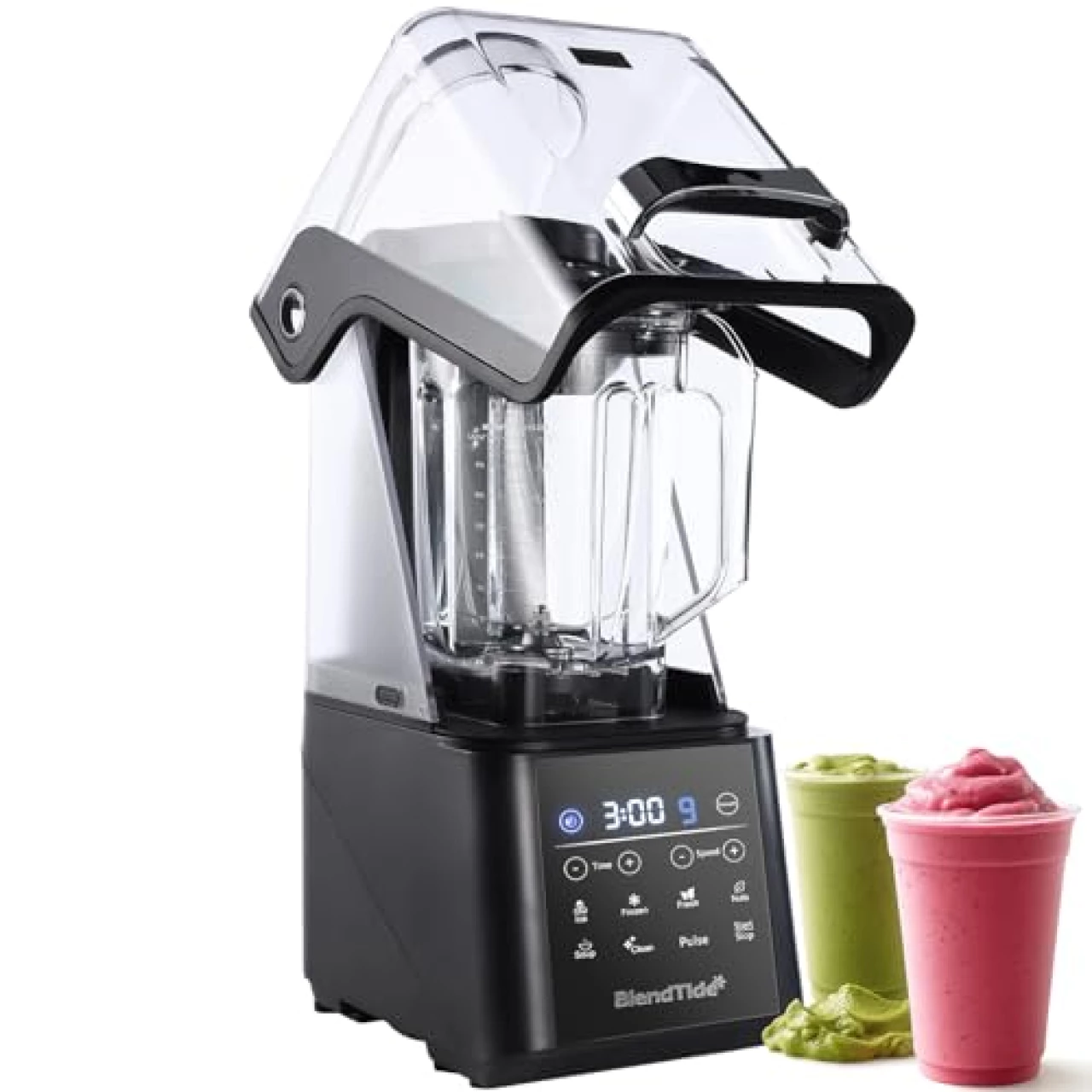 BlendTide Commercial Blender, 1500W Vacuum Blender for Less Foam, Professional-Grade Quiet Shield, Kitchen Timer, 9 Speeds, 6 Programs for Smoothies, Frozen Drinks, Self-Cleaning, 64oz Bulk Production