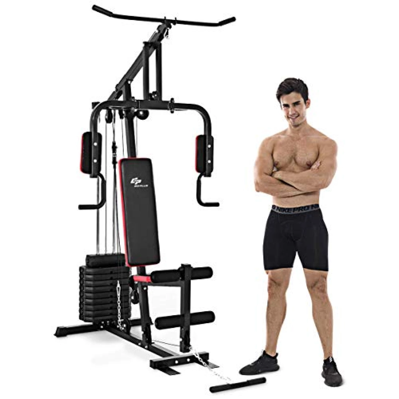 Goplus Multifunction Home Gym System Weight Training Exercise Workout Equipment Fitness Strength Machine