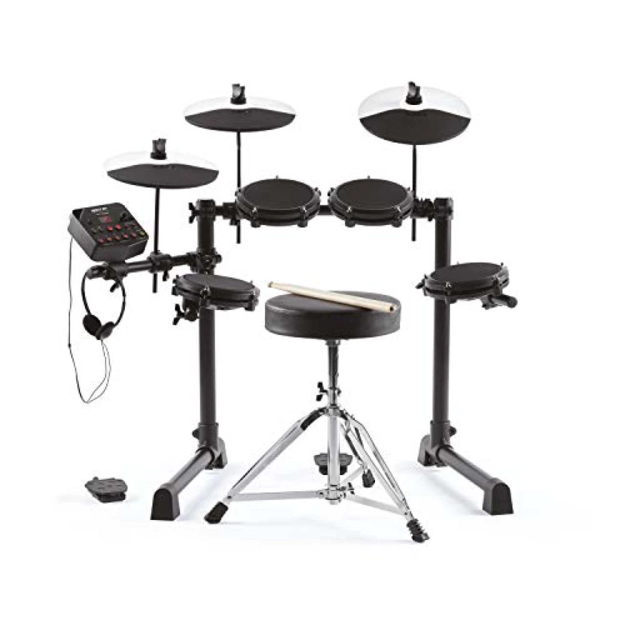 Alesis Drums Debut Kit – Kids Drum Set With 4 Quiet Mesh Electric Pads, 120 Sounds, Stool, Sticks, Headphones and 60 Melodies Lessons