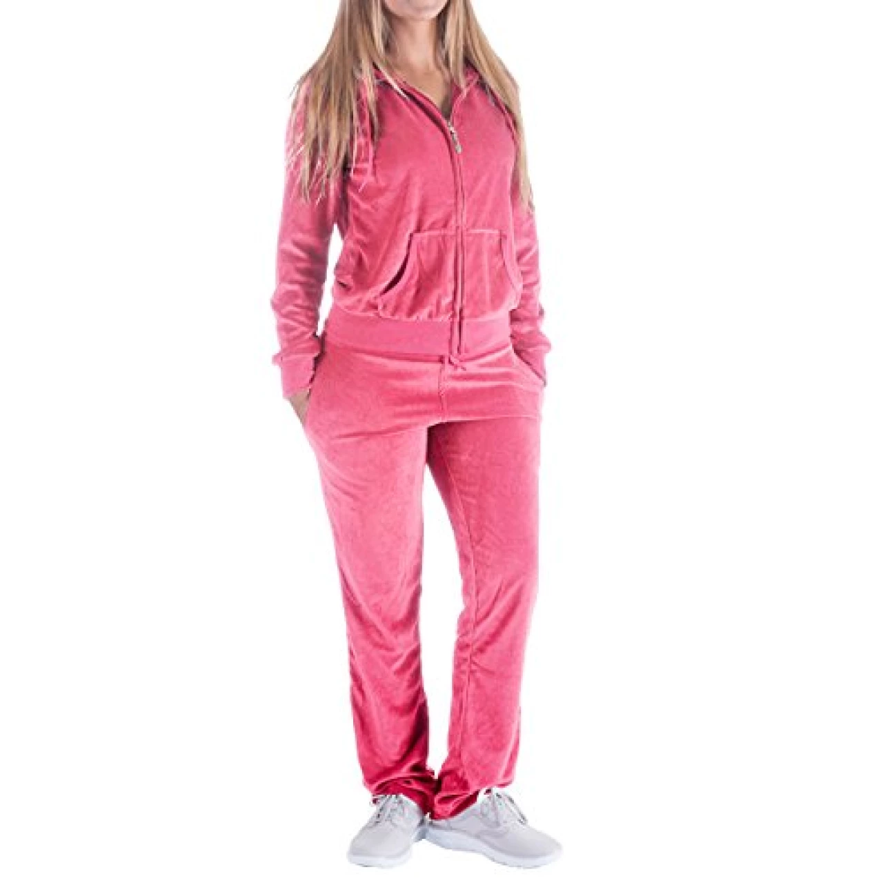 Sweatsuits for Women Tracksuit 2 Piece Outfits Velour &amp; Fleece Active Wear Zip-Up Hoodie Sweatpants Sweat Suits Small Coral