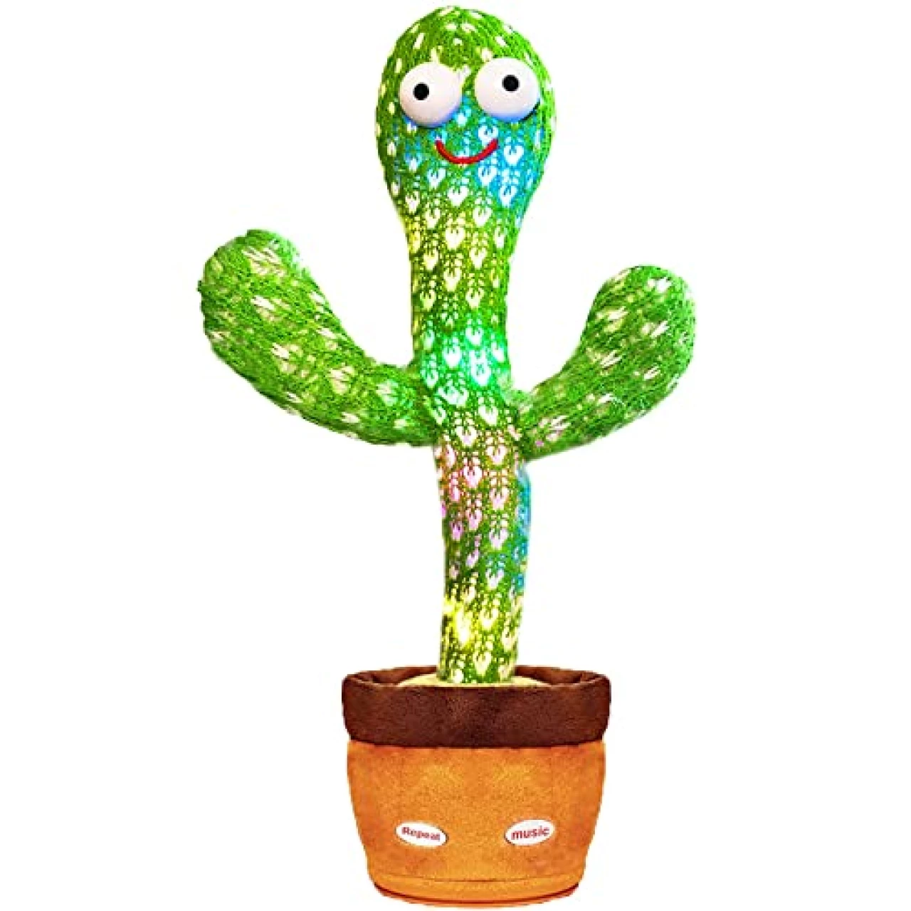 Keculf Dancing Talking Cactus Baby Mimicking Toys with LED 120 English Songs