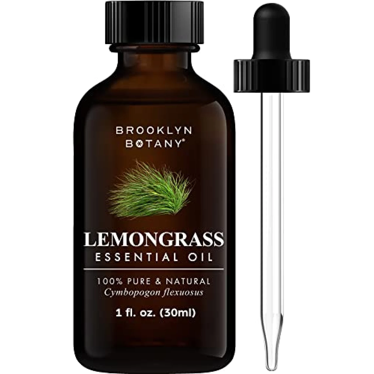 Brooklyn Botany Lemongrass Essential Oil – 100% Pure and Natural – Therapeutic Grade Essential Oil with Dropper - Lemongrass Oil for Aromatherapy and Diffuser - 1 Fl. OZ