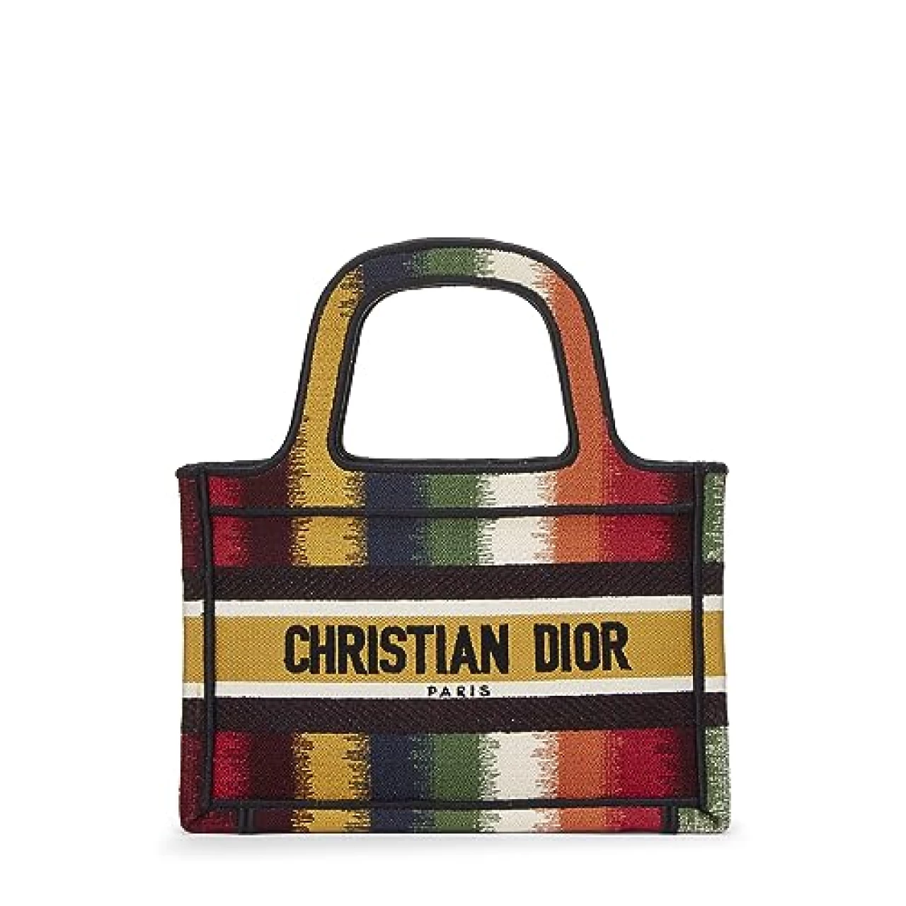 Dior, Pre-Loved Multicolor Embroidered Canvas Book Tote Mini, Multi