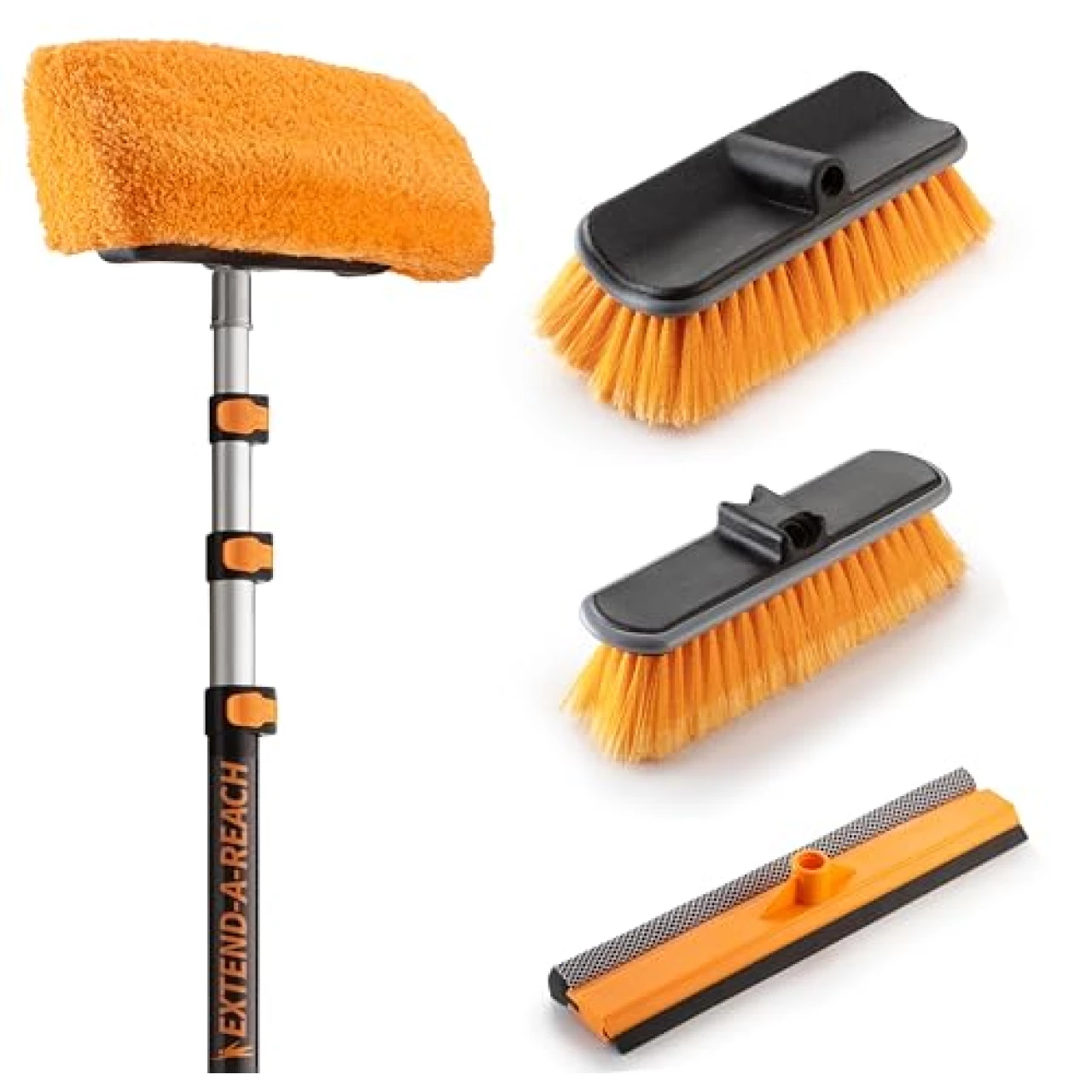 EXTEND-A-REACH 36 Foot Vinyl Siding Brush Set with 7-30 ft Telescopic Pole &amp; Window Cleaning Squeegee Tool