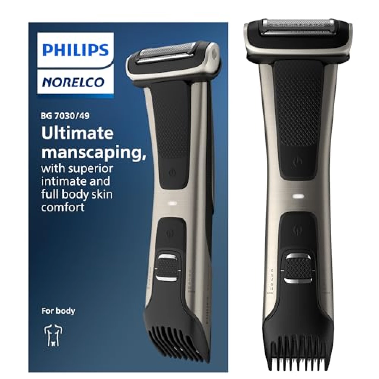 Philips Norelco Bodygroom Series 7000 Showerproof Body &amp; Manscaping Trimmer &amp; Shaver