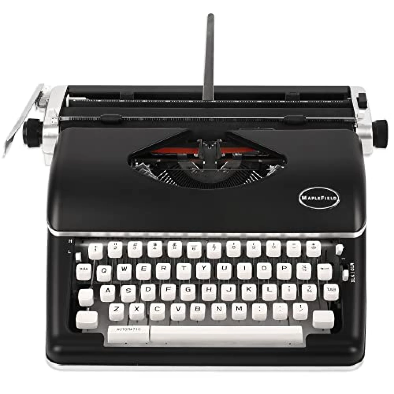 Maplefield Black Vintage Typewriter for a Nostalgic Flow - Manual Typewriter Portable Model for Remote Writing Locations - Sleek &amp; Durable Type Writer Classic Word Processor - Typewriters for Writers