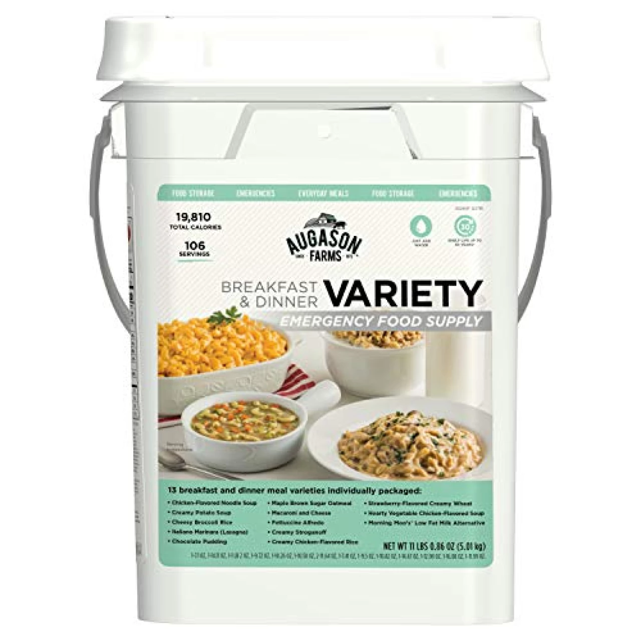 Augason Farms Breakfast and Dinner Variety Pail Emergency Food Supply