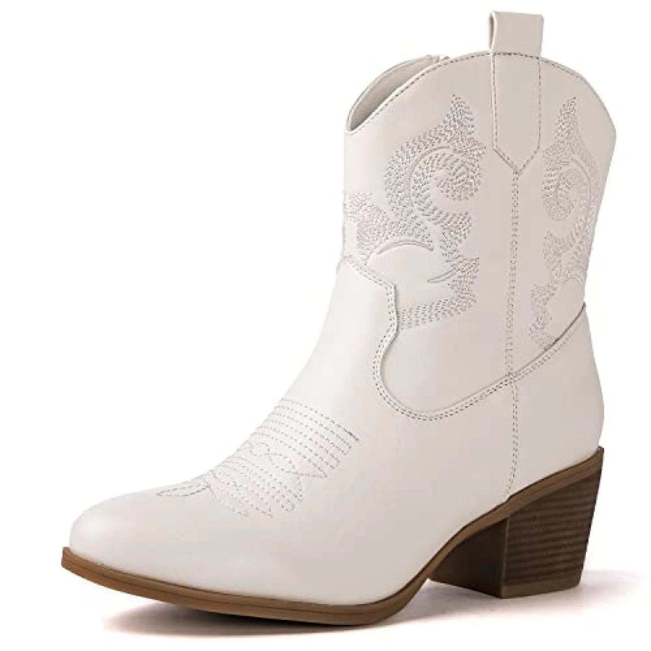 GLOBALWIN Womens Mid-Calf Western Cowboy Boot, 19yy16 White, Size 8 (GW-W19YY16-WHITE-SZ-8)