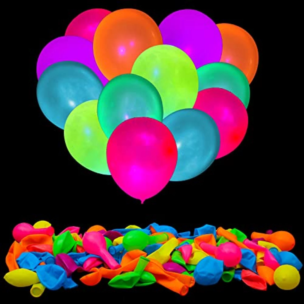 100 Pcs UV Neon Balloons