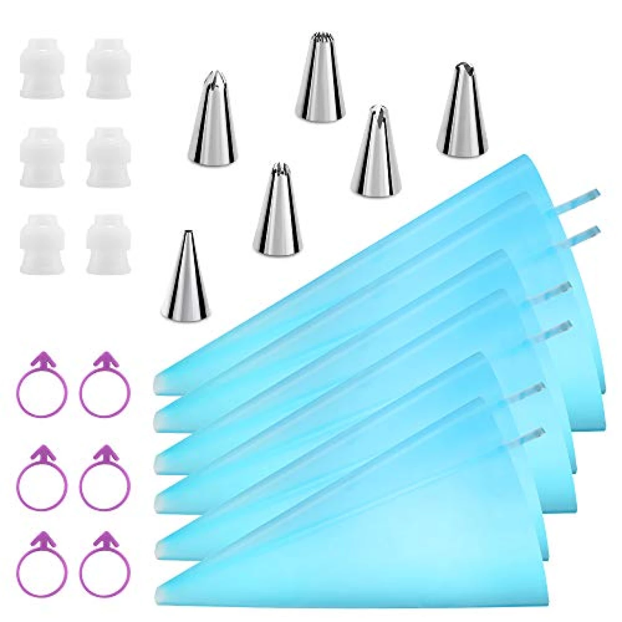 Kasmoire Reusable Piping Bags and Tips Set, Cake Decorating Tools