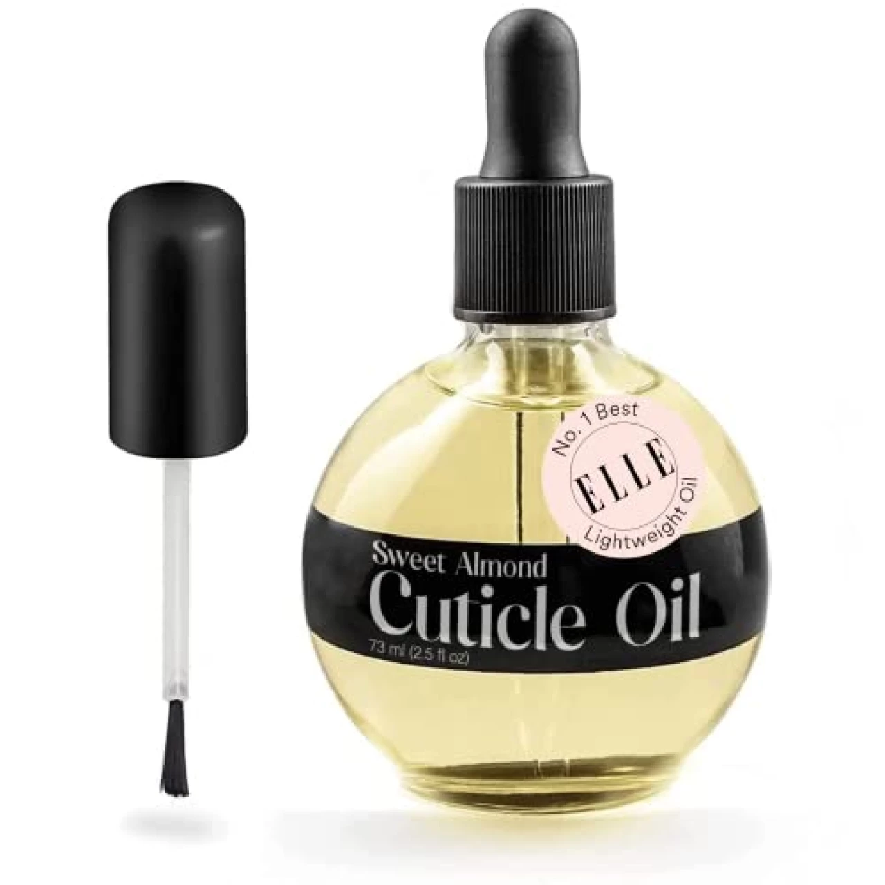 C CARE Sweet Almond Cuticle Oil - Extra Large 2.5 oz bottle - Moisturizes and Strengthens Nails and Cuticles - Dropper &amp; Brush included