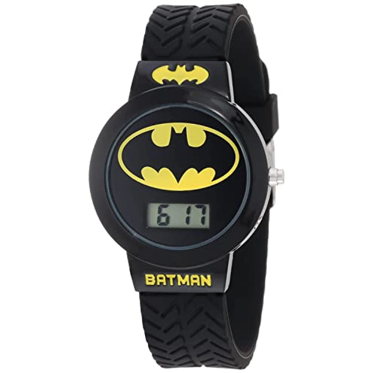 Accutime Batman Kids&rsquo; BAT5041 Batman Black Tire Tread Rubber Strap Watch