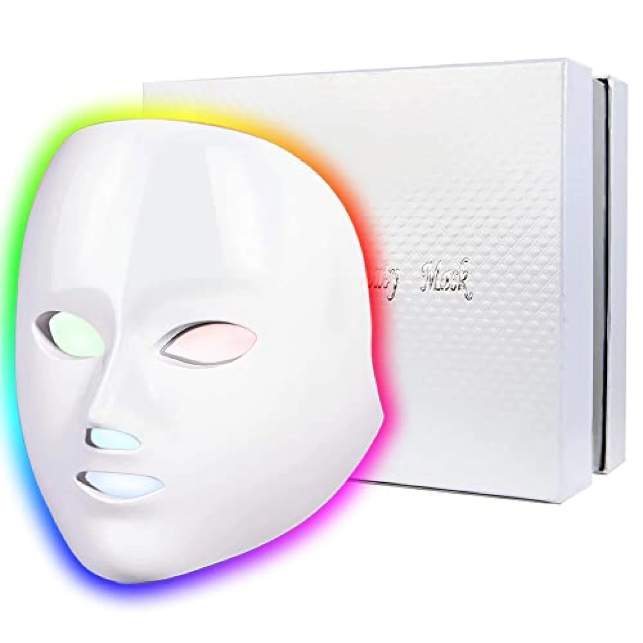 LOUDYKACA Led Face Mask Light Therapy, Red Light Therapy for Face, 7-1 Colors LED Facial Skin Care Mask