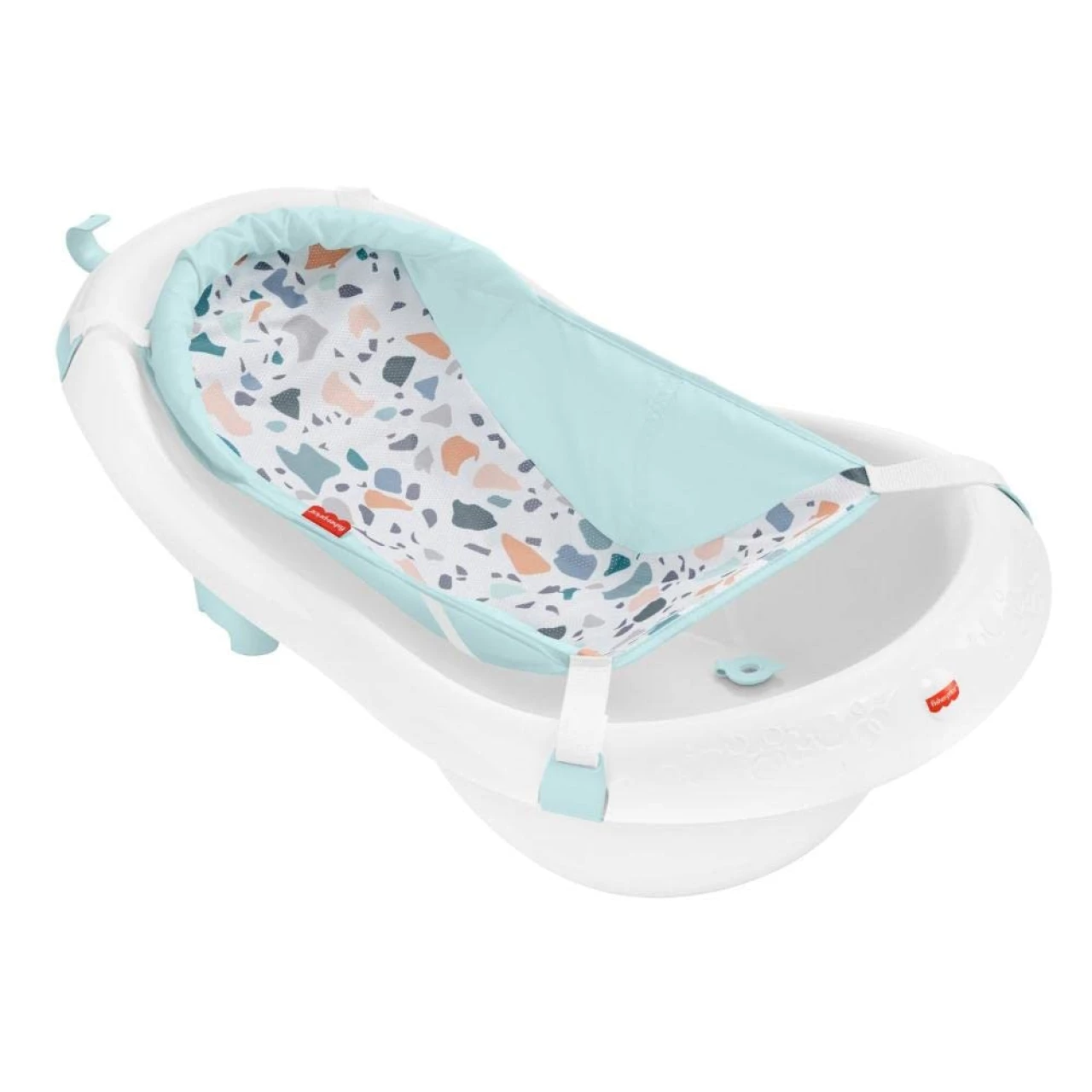 Fisher-Price Baby to Toddler Bath 4-In-1 Sling &lsquo;N Seat Tub with Removable Infant Support and 2 Toys, Pacific Pebble